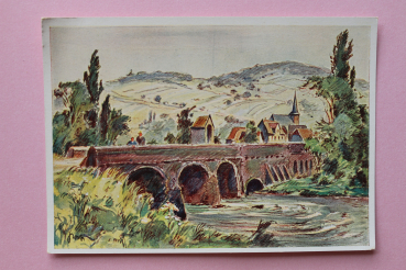 Ansichtskarte AK Reinheim 1933-1945 Bliestal Brücke Ort Künstler Karl Graf Architektur Ortsansicht Hessen